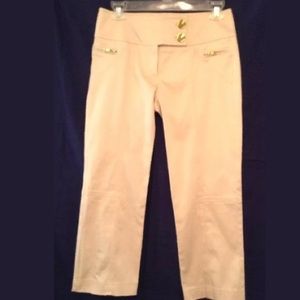 Cache Stretch Straight Leg/Gold Zipper Ankle Pants